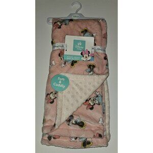 NEW Disney Baby Minnie Mouse Baby Blanket Bows Pink Fleece Minky Dot SUPER SOFT